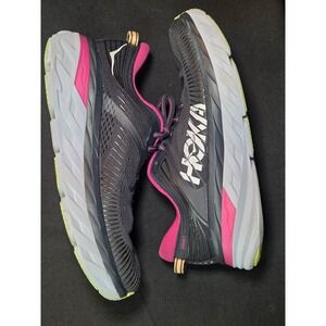 Hoka One One Bondi 7 Womens Running Shoes Black Pink 1110519 BGFF Size 10